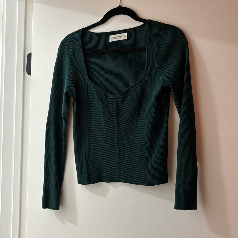 Abercrombie & Fitch Green Knit Longsleeve - Large